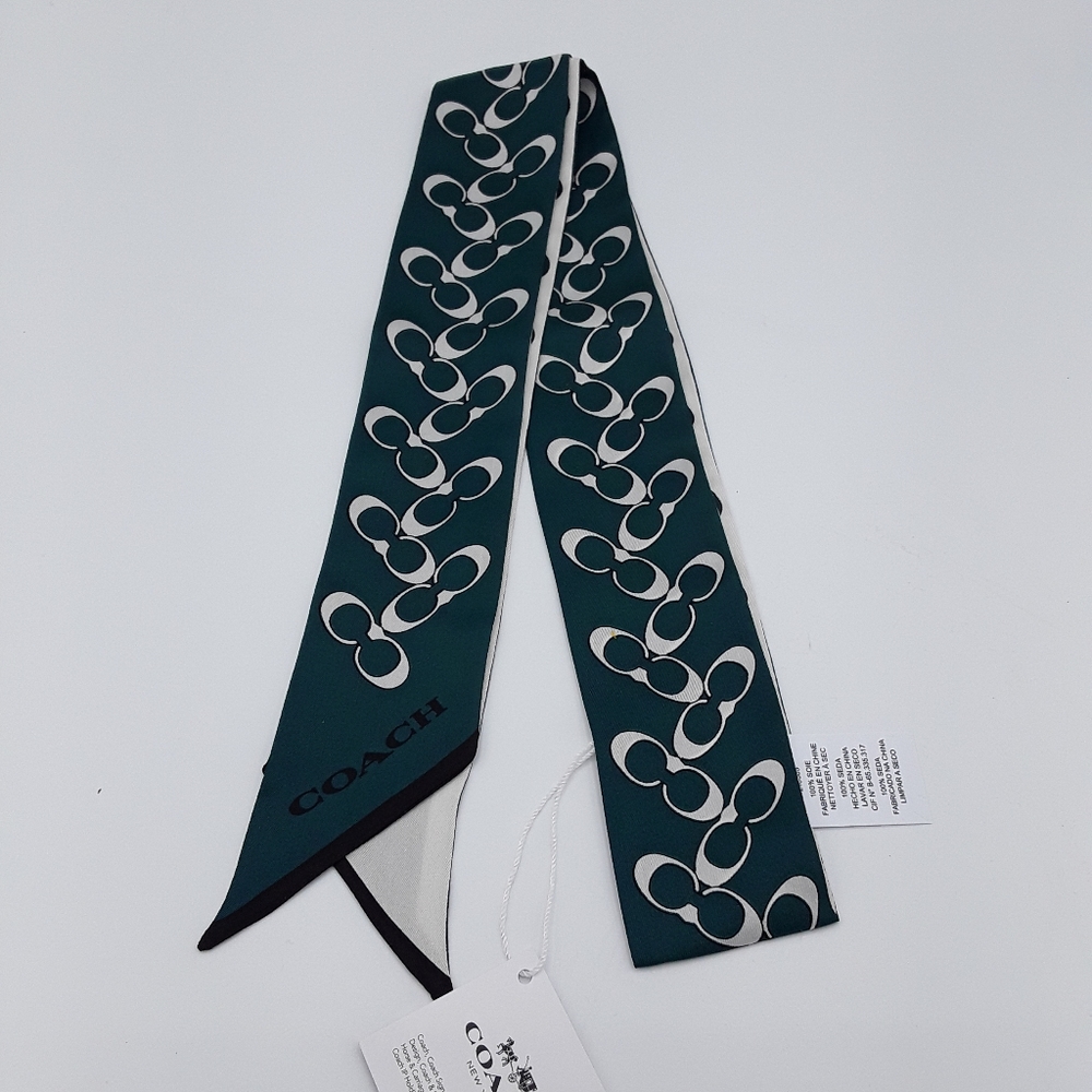 Coach Bias Signature Skinny Scarf - Viridian